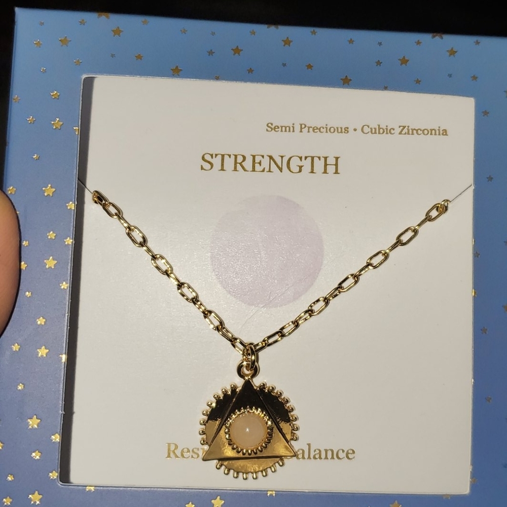 💎 Semiprecious cubic zirc. Gold necklace strength